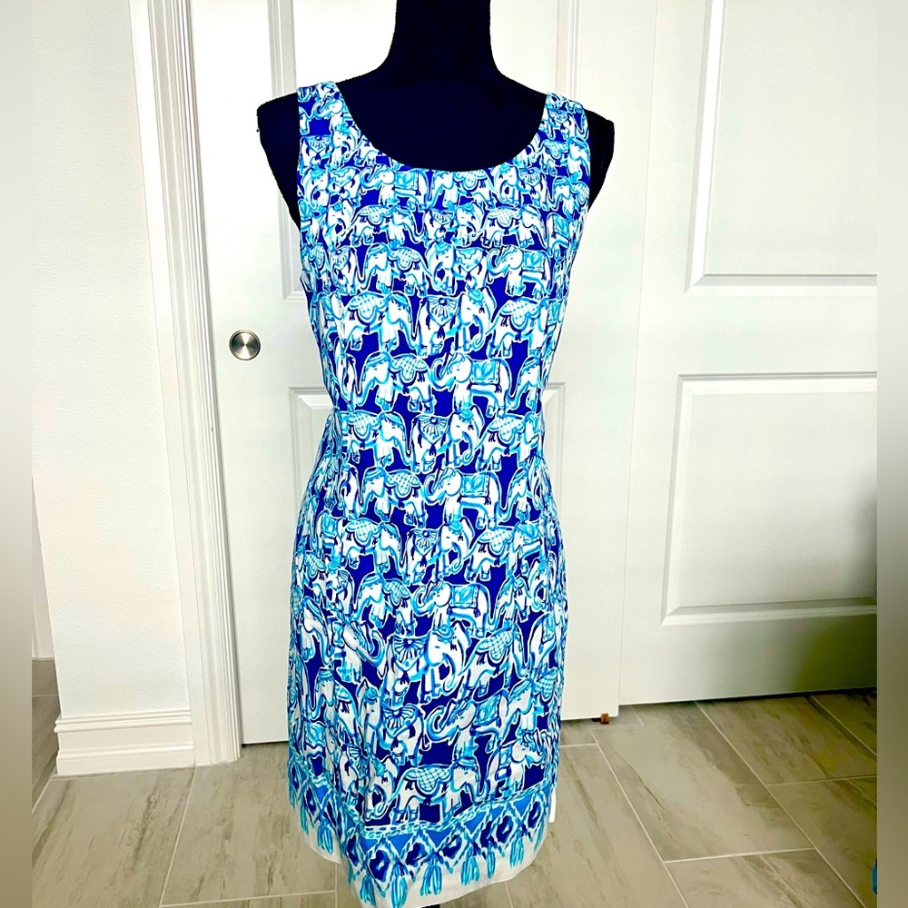 Lilly Pulitzer Shift Dress - Blue - Size 8 PLUS FREE SCARF!